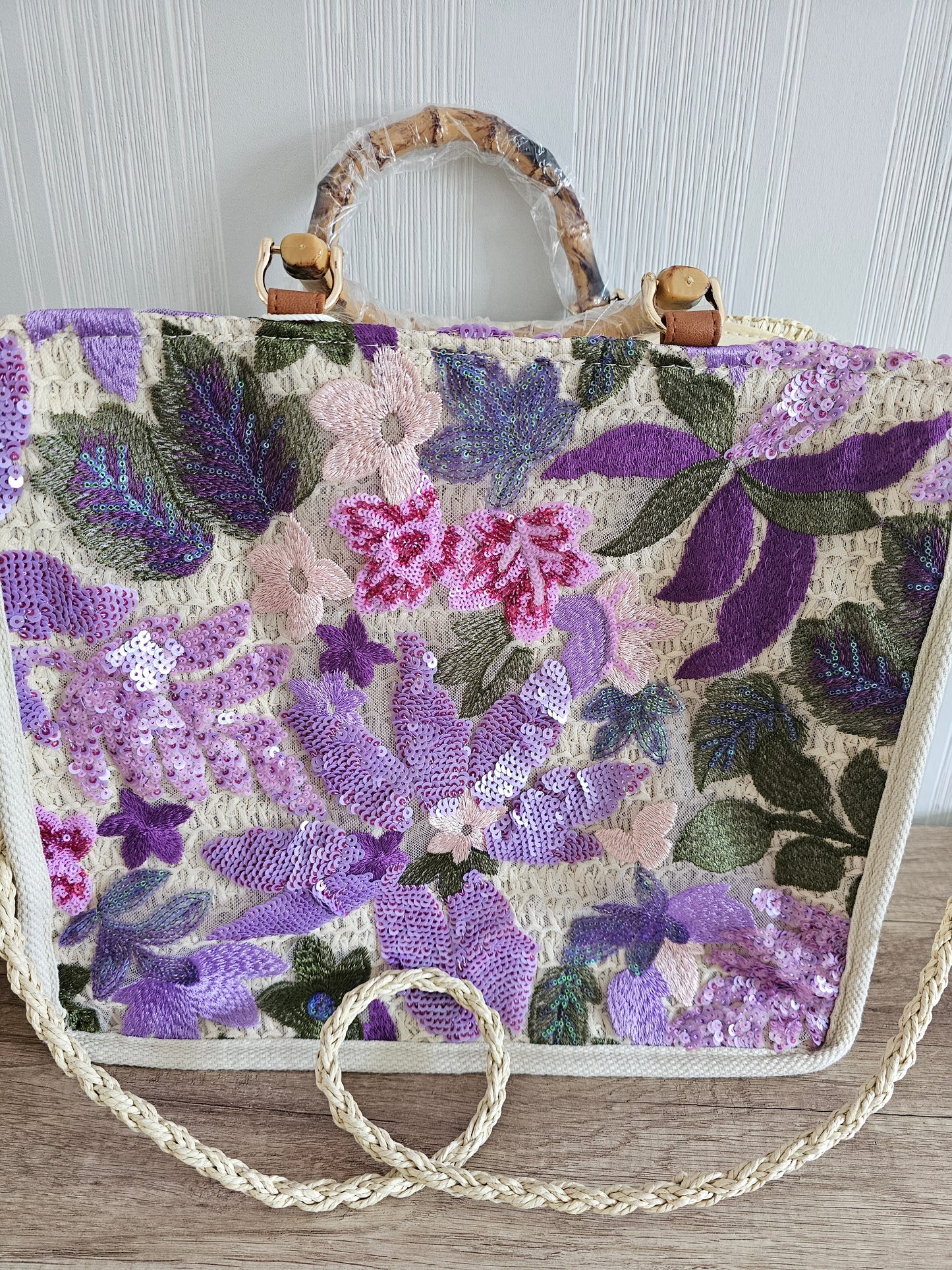 Tasche Pailletten Flieder 1