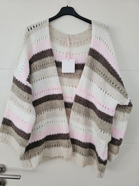 Cardigan Bea Braun/Rosa/Beige/Weiß