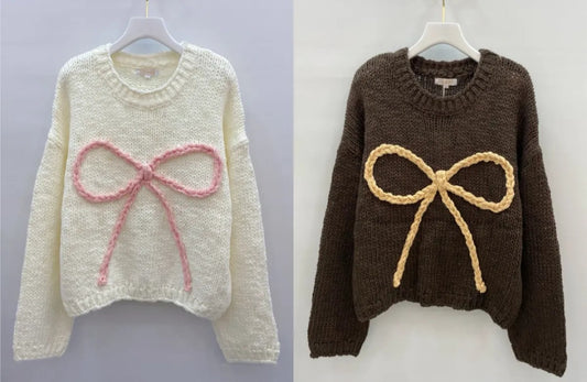 Schleifen-Pullover versch. Farben