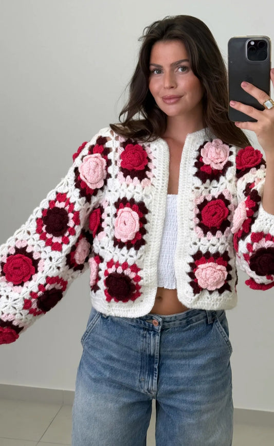 Häkeljacke Blumi
