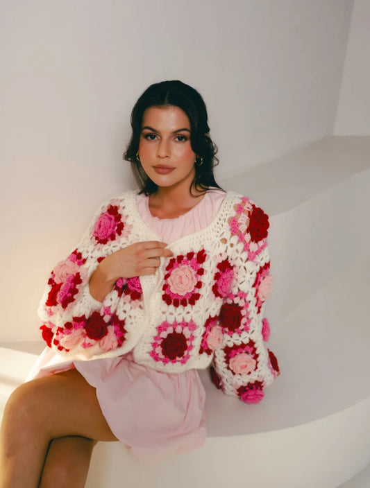 Häkelcardigan Rose