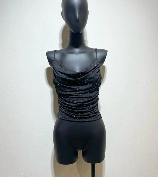 Glitzer-Top schwarz