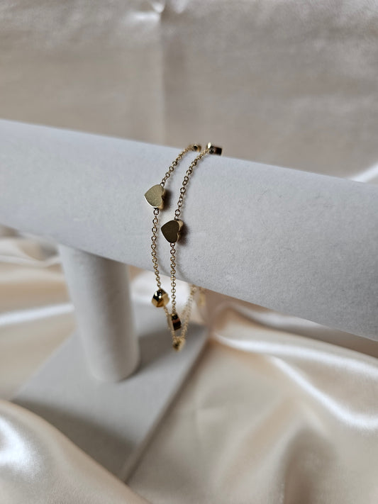 Armband Double Heart gold