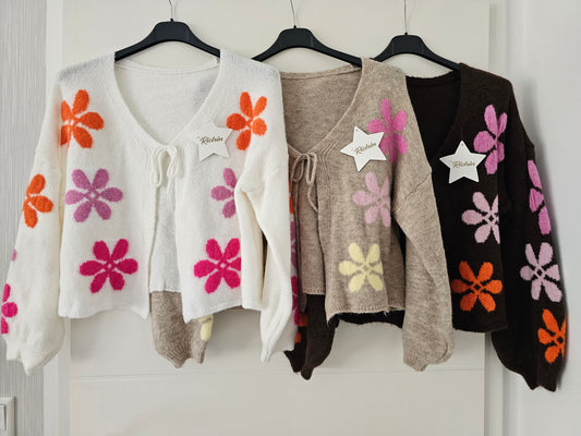 Schleifen-Cardigan Flower versch. Farben