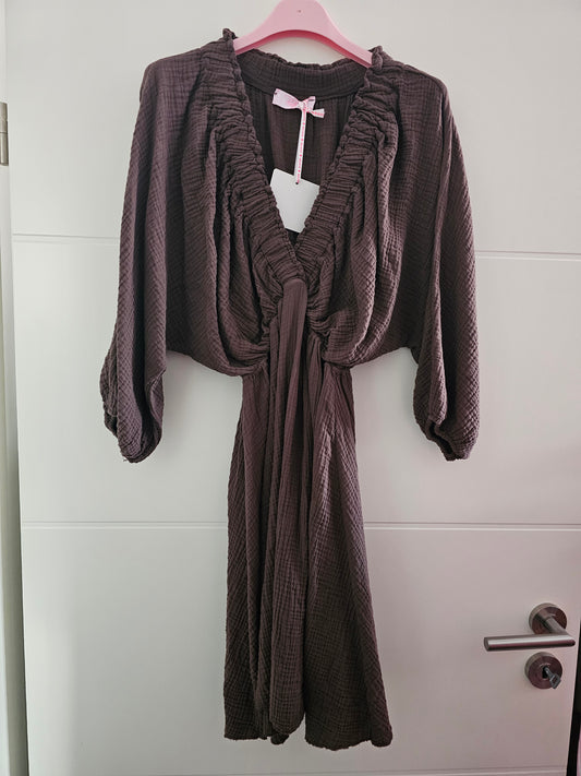 Musselin Kleid Lola Schoko