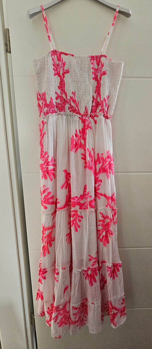 Kleid Lia weiß/pink