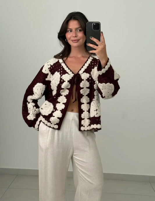 Cardigan Fiona Bordeaux