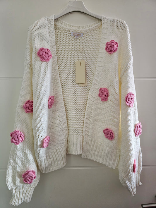 Cardigan Flower weiß