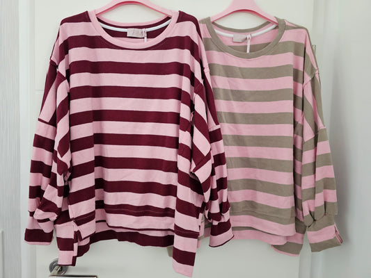 Oversize-Pullover Stripes versch. Farben