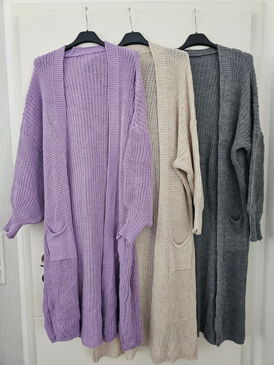 Cardigan Lang versch. Farben
