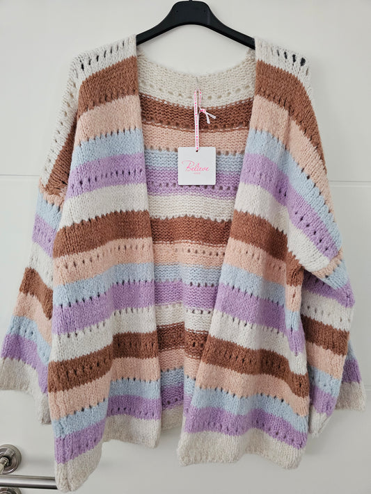 Cardigan Bea Braun/Beige/Flieder/Blau/Apricot