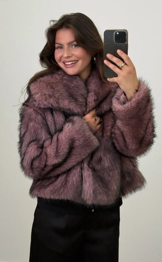 Jacke Felloptik Rose