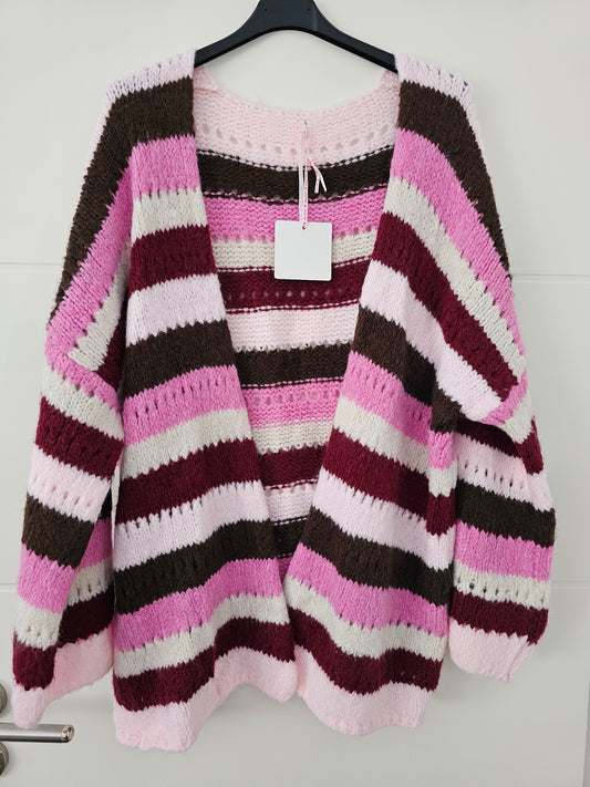 Cardigan Bea Braun/Bordeaux/Pink/Rosa