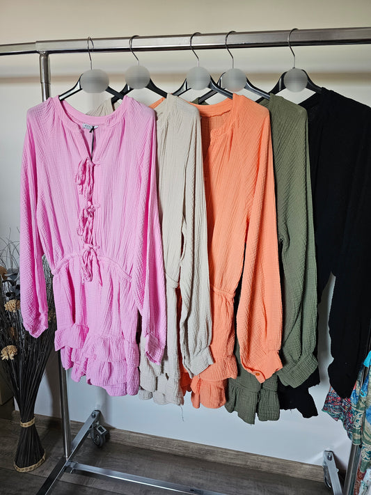 Musselin Jumpsuit Schleifi